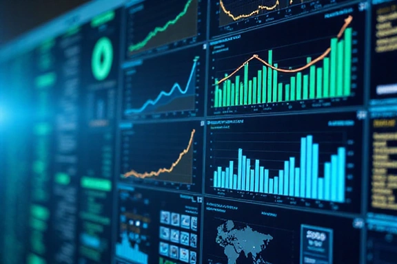Digital analytics dashboard with charts and graphs